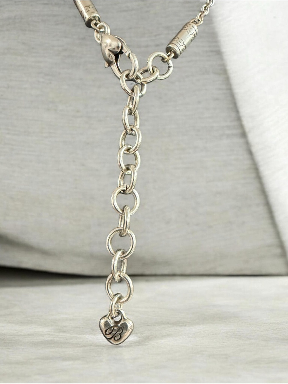 Brighton Retired Love Struck Reversible 3D Swing Double Heart Crystal Necklace - Picture 4 of 10
